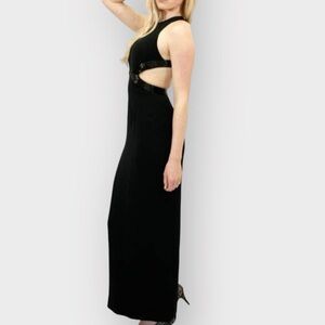 CASHÉ Vintage Black Beaded Cut Out Prom Dress (Sz 4)